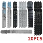 20 Pieces Jigsaw Blades Set T Shaft HCS Assorted Jig Saw Blades for Wood (New)