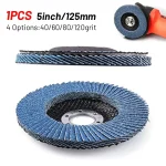 5 125mm Metal Sanding Flap Discs Angle Grinder Wheels Blade 40  60 80 120grit Flap (New)