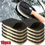 1 10 Car Cleaning Sponge Glove Car Polishing Washing Mitt Gloves Microfibre Wash For (New)