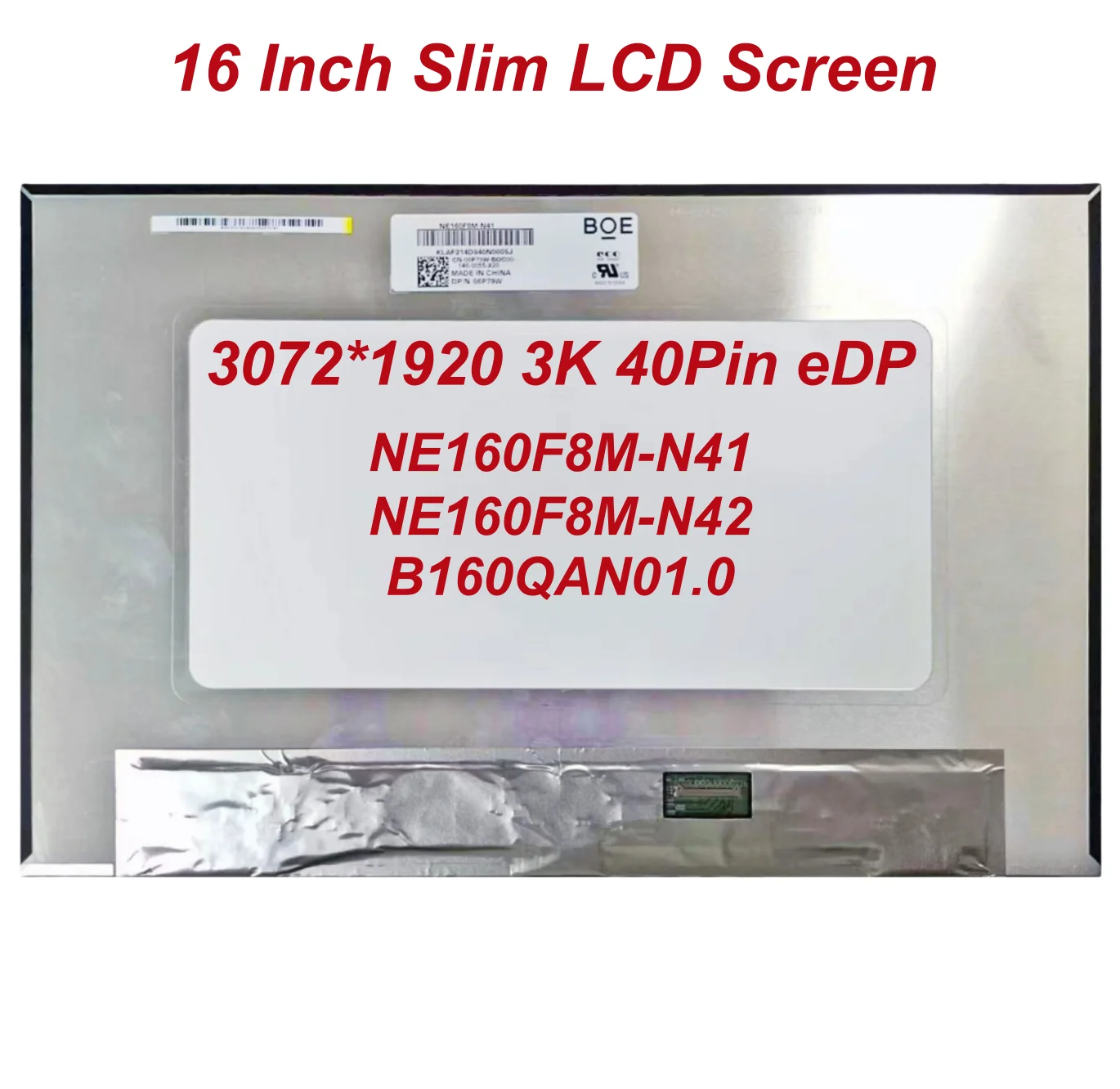 S1cf643c1feea4736a0362c0bf619c02b7 16 Inch 3K For Dell Inspiron 16 7610 5625 Original Laptop LCD Screen Display Panel 3072x1920 40Pin B160QAN01.0 NE160F8M-N41 N42 (New) - Image 1