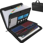 A4 Zipper File Bag Waterproof Fireproof Document Bag Foldable Accordion File Pouch Large (New)
