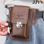 Men Leather Vintage Pack Waist Bag Belt Clip Phone Holster Travel Hiking Cell (New)