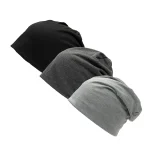 3 Unisex Beanies for Adult Solid Color Pullover Hat Turban Chemotherapy Cap (New)