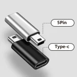 Mini USB to Type C Adapter 5 Pin Male Mini (New)