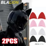 BLALION 2 Helmet Cat Ears Decoration Motorcycle Electric Car Driving Styling Cute Cat (New)