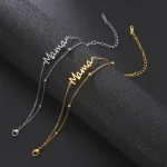 Skyrim Letter Mama Charm Bracelet Men Women Stainless Steel Double Layer Beads Chain (New)
