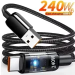 240W Cable QC 3 USB to Type C Super Fast Charging Cable For (New)