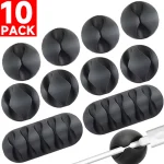 Self Adhesive Cable Clips Silicone USB Cable Organizer USB Charging (New)