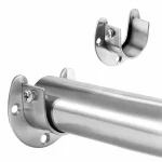 304 Stainless Steel Flange Seat Wardrobe Hanger Rod Fixing Hardware Accessories Curtain Rod (New)