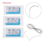 12 75cm 2 0 3 0 4 0 Dental Surgical Needle Silk Braided Medical Thread Suture (New)