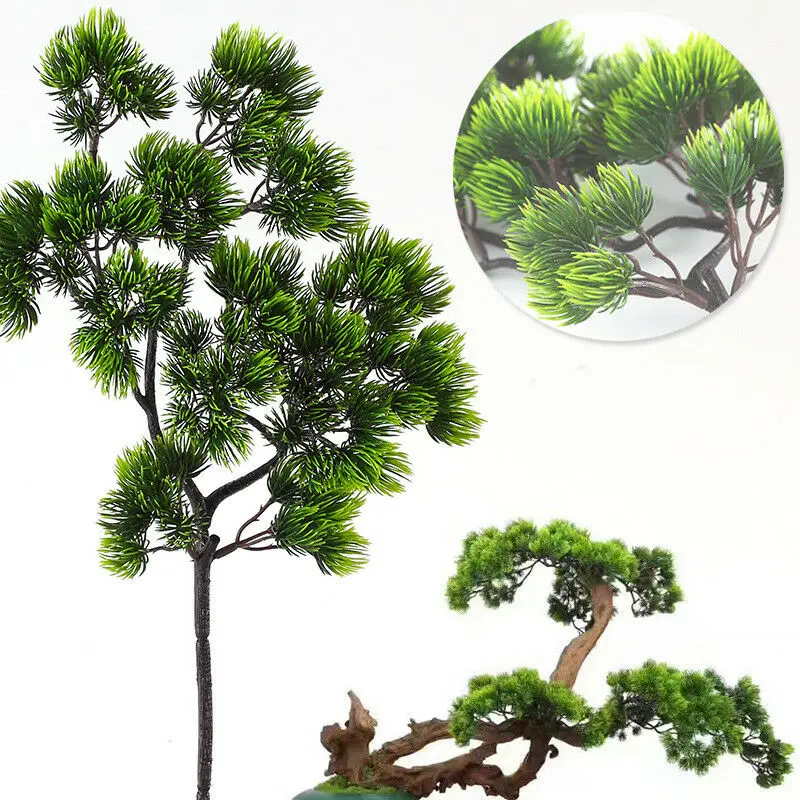 S21204abbcca44b4c8165499081eb706dc 42cm Artificial Plant Pine Branch Green Leaves Fake Plants Home Pine Bonsai Accessories (New) - Image 1