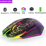 Bluetooth 5.2 Mouse RGB 2.4G Wireless Mouse Dual Mode Gaming Mouse 6 Buttons Silent (New)