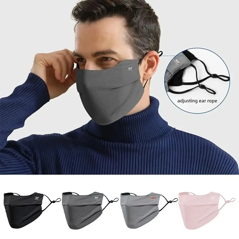 S21a0f0f449214745b6bb7cc1d4c2ea40R Breathable Ice Silk Face Cover UV Face Shield Washable Reusable Sun Protection Face (New) - Image 1