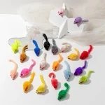 Pet Cat Toys Rabbit Fur FALSE Mouse Feather Rainbow Mouse Toy Funny Playing (New)