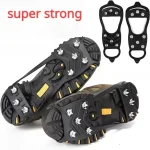 8 Teeth Ice Gripper Spike Shoes Winter Outdoor Anti Slip Hiking Mountain Climbing Ice (New)