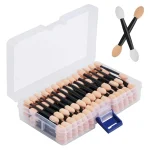 Cuttte 50 100 Disposable Dual Sides Eye Shadow Sponge Applicators with Container, Length Eyeshadow (New)