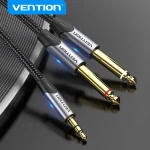 Vention 3.5mm to Double 6.5mm TRS Cable AUX Male Mono (New)