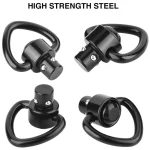 Strap Gun Sling Swivel Buckle Heart Shaped Ring Quick Release Steel Ball Black (New)