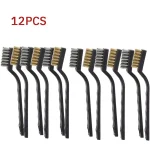 6 Or12  Industrial Toothbrush Mini Copper Steel Wire Brush Stainless Steel Wire (New)