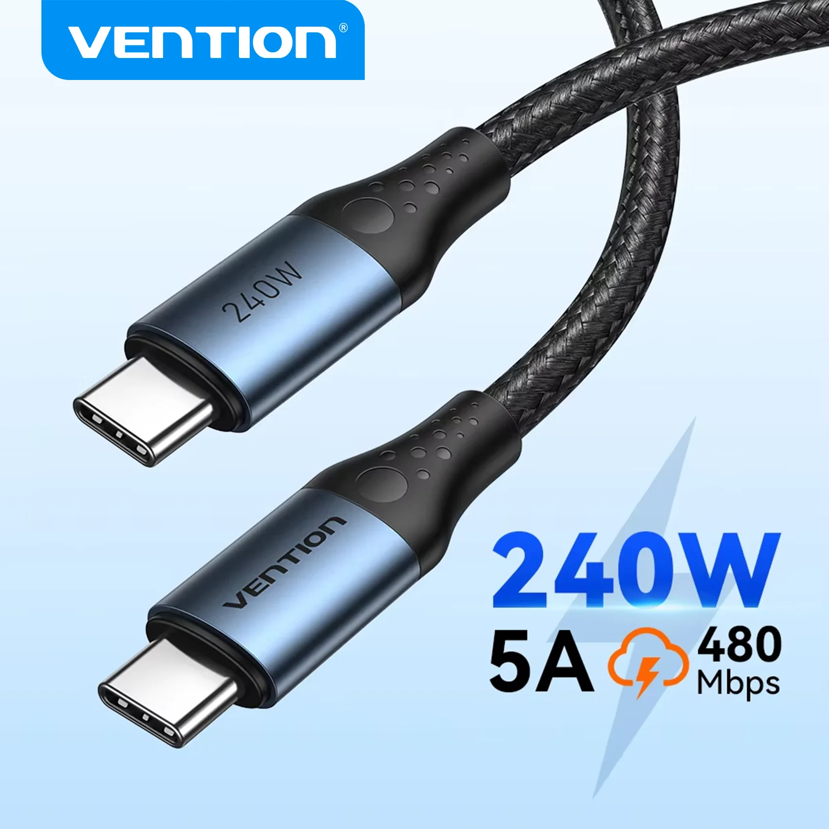 S22de3f92ae9a41f18fb20595e928b9d2A Vention 240W Cable Type C to Type C Cable PD3.1 (New) - Image 1