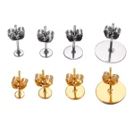 20 100 3 12mm Stainless Steel Blank Post Earring Studs Base Pins With Earring Plug (New)