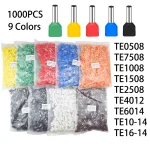 TE0508 TE1508 TE2508 Tubular Crimp Terminal Electrical Wire Insulated Terminator Block Cord End (New)
