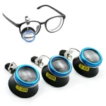 5X 10X 20X Eyeglass Magnifier Clip On Eye Loupe Magnifying Lens Portable Eyepiece Process (New)