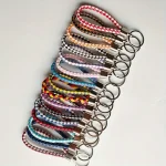 20 set of colorful woven PU keychains, woven straps, keychains, creative gifts, car (New)