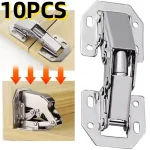 10 1 90 Degree Steel Cabinet Hinges No Drilling HoleHydraulic Buffer Hinge Kitchen Cabinet Cupboard (New)