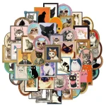 50 Cute Cat Decoration Fun Graffiti Stickers DIY Phone Case Notebook Scrapbook Phone (New)
