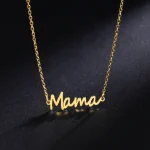 Skyrim Mama Letter Pendant Necklace for Women Stainless Steel Neck Chain Choker Trendy (New)