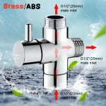 Brass 3 way G1 2 Shower Diverter Valve Water Separator Shower Tee Adapter Adjustable Faucet (New)