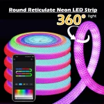 360 Degree Round Reticulate Neon LED Strip with Remote Control,RGBIC Nylon Flexible Dream (New)