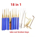 18 in 1 Locksmith Extractor Tools Kit Broken Key Remove Tool Set with (New)