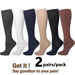 2 6Pair Compression Socks Running Sports Socks Nursing 20 30mmhg for Flight Travel Pregnancy Edema (New)