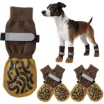 4 Pack of Non Slip Dog Socks Prevent Licking Biting of Hard Wooden Floors Strong (New)
