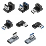 90 Degree USB 3 Male to Female Right Angle Extension Adapter USB Upward (New)