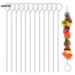 20cm BBQ Barbeque Skewers Needle Clip Utensil Fork Iron Outdoor Traveling Tools hight (New)