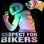 Motorcycle Reflector Sticker Decal Waterproof Helmet Reflective Stickers Motorcycle Car Red Respect for (New)