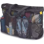 1 Extra Large Mesh Beach Bag, Breathable Mesh Tote with Zipper & Side (New)