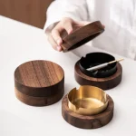 Creative Desktop Ashtray Stainless Steel Windproof Ash Tray for Smoking Ashtrays With (New)
