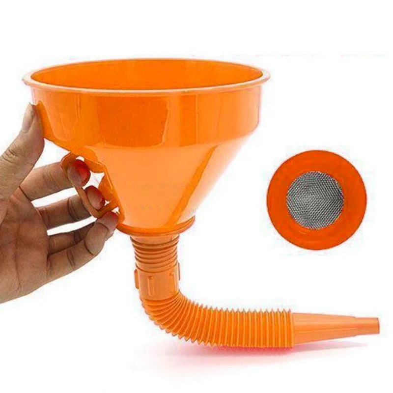 S27eb14dc0f3d4500b409a8d758805de9o 2 In 1 Refueling Funnel with Strainer Can Spout for Oil Water Fuel Petrol Diesel (New) - Image 1