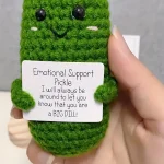 1 Handcrafted Emotional Comfort Pickle Cucumber   Adorable Muppet Style Decorative Gift for (New)