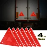 Truck Warning Reflector Triangle Red Truck Stop Warning Sign Plate Rear Light Safety (New)