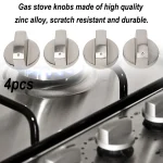 4 Gas Stove Knobs Cooker Oven Hob Control Knobs Switch 6mm Kitchen Cooker (New)