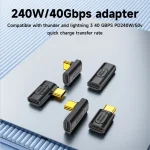 240W USB C Extender Adapter 180/90 Degree Type C Male (New)