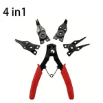 4 In 1 Circlip Pliers Set Snap Ring Pliers Multi Crimp Removable Plier Head Retaining (New)