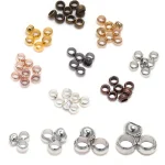 500 lot Gold Silver Copper Ball Crimp End Beads Dia 1.5 3mm Stopper Spacer Beads (New)