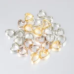 50 Heart Frame Wrapped Bead Double Stright Hole Spacers Loose Beads for Jewelry (New)