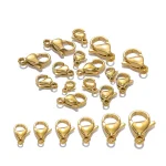 25 18K Gold Stainless Steel Lobster Clasps Hooks for DIY Necklace Bracelet Chains (New)